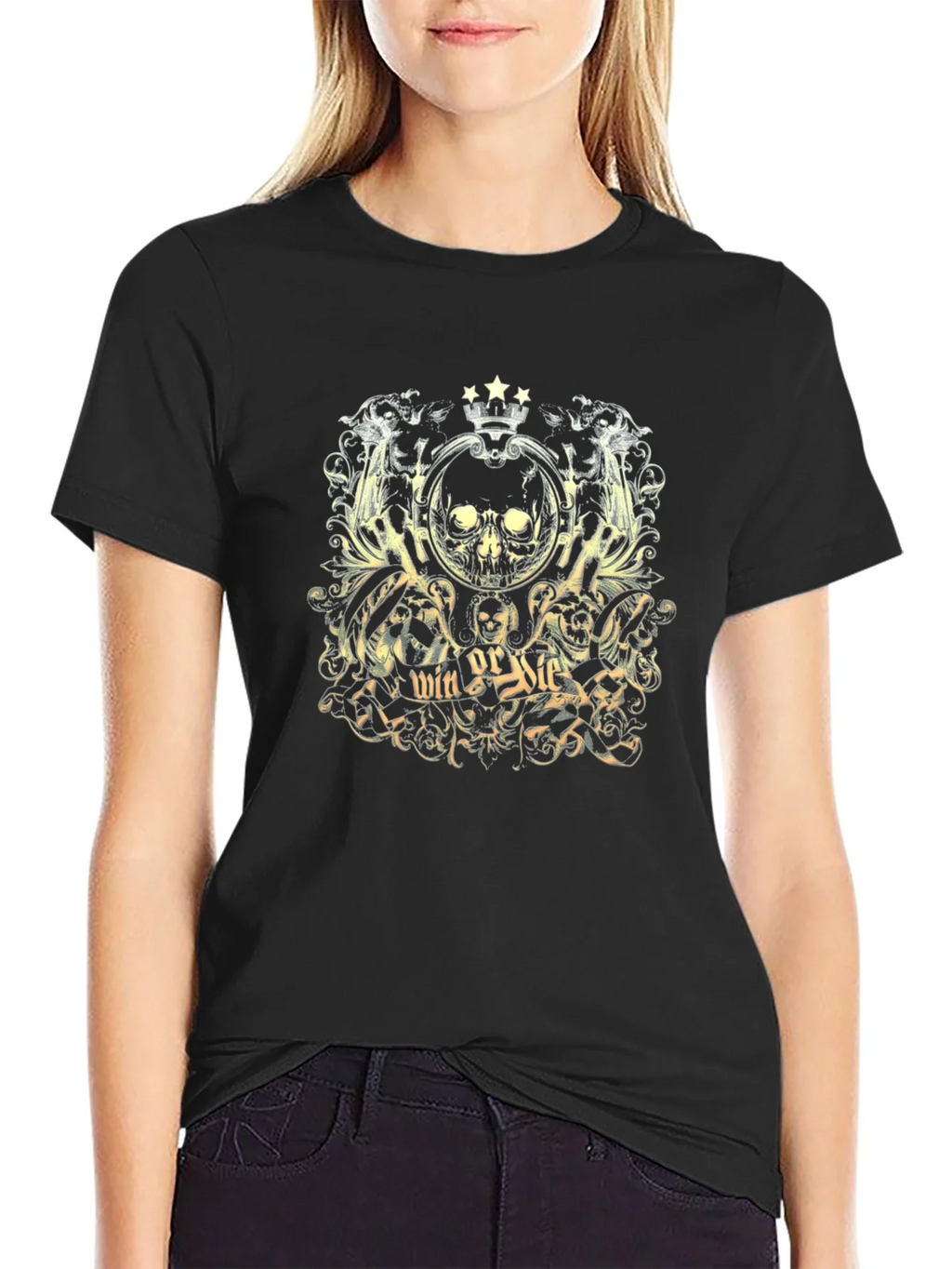 Win or Die Skull Graphic T-Shirt product image 2