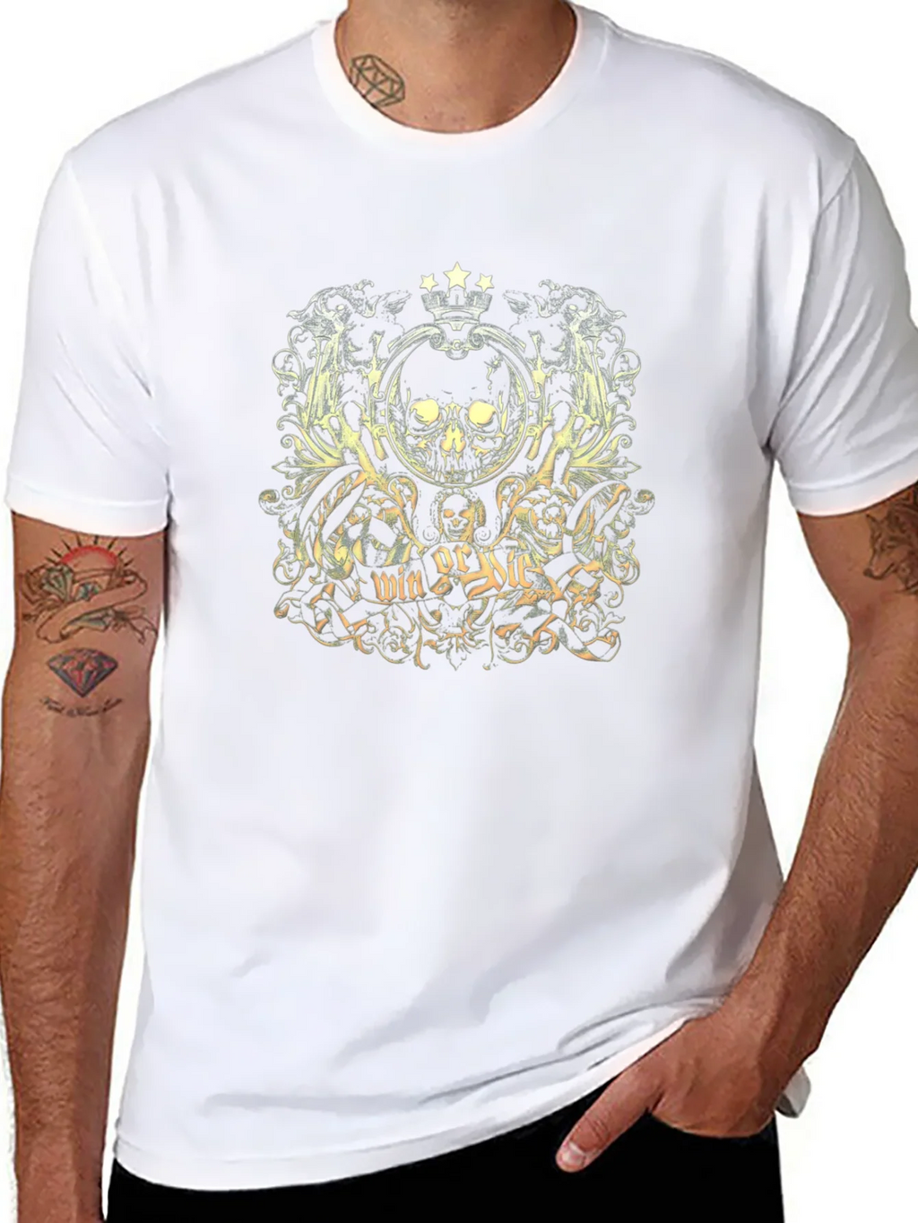 Win or Die Skull Graphic T-Shirt product image 7