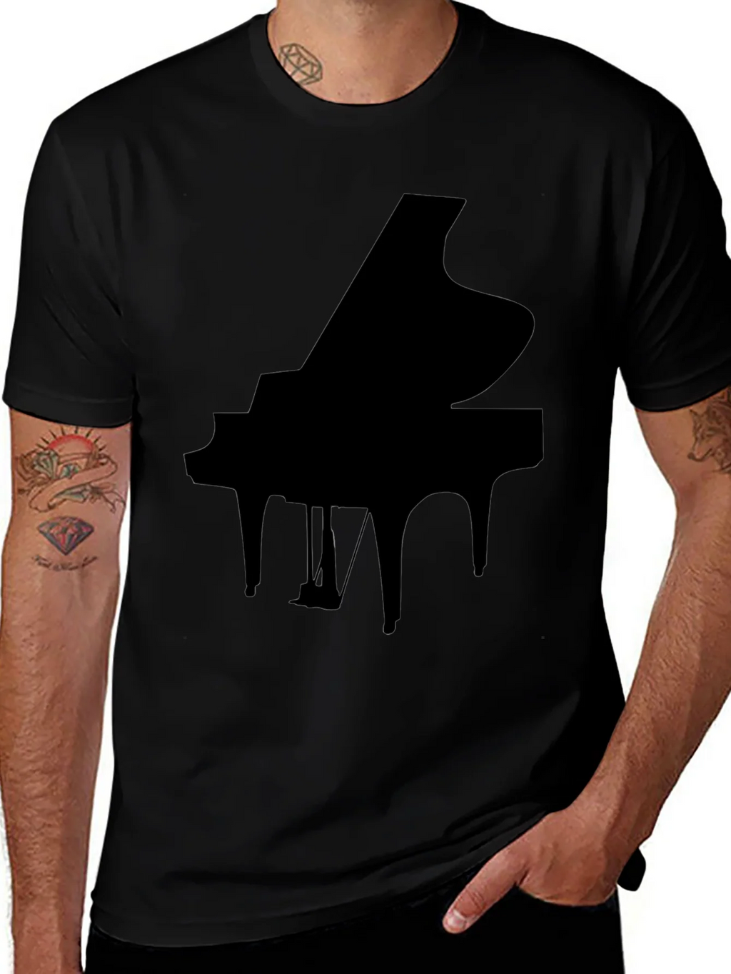 Grand Piano Graphic Tee - Black product image 1