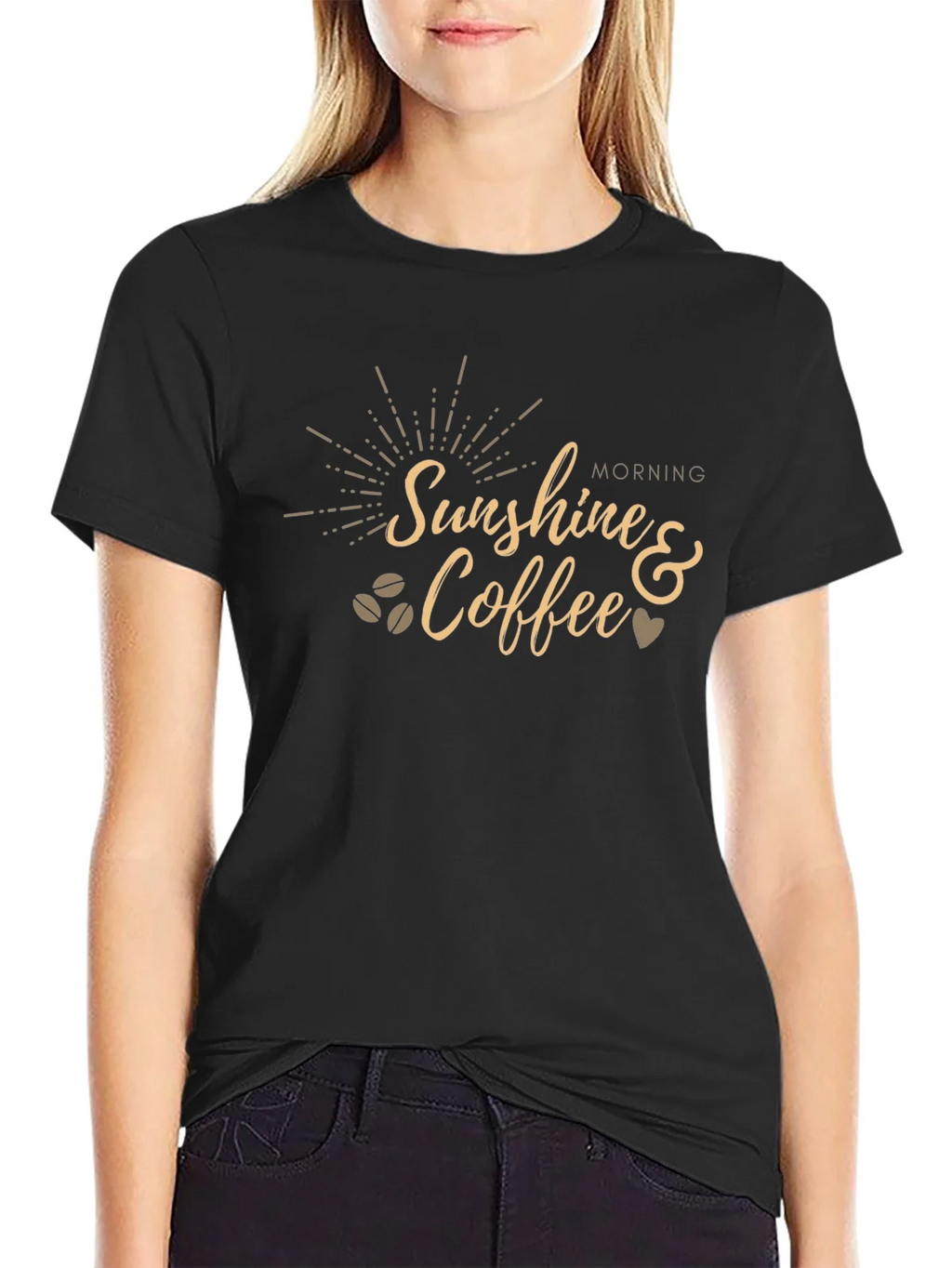 Sunshine & Coffee Graphic Tee - Black product image 2