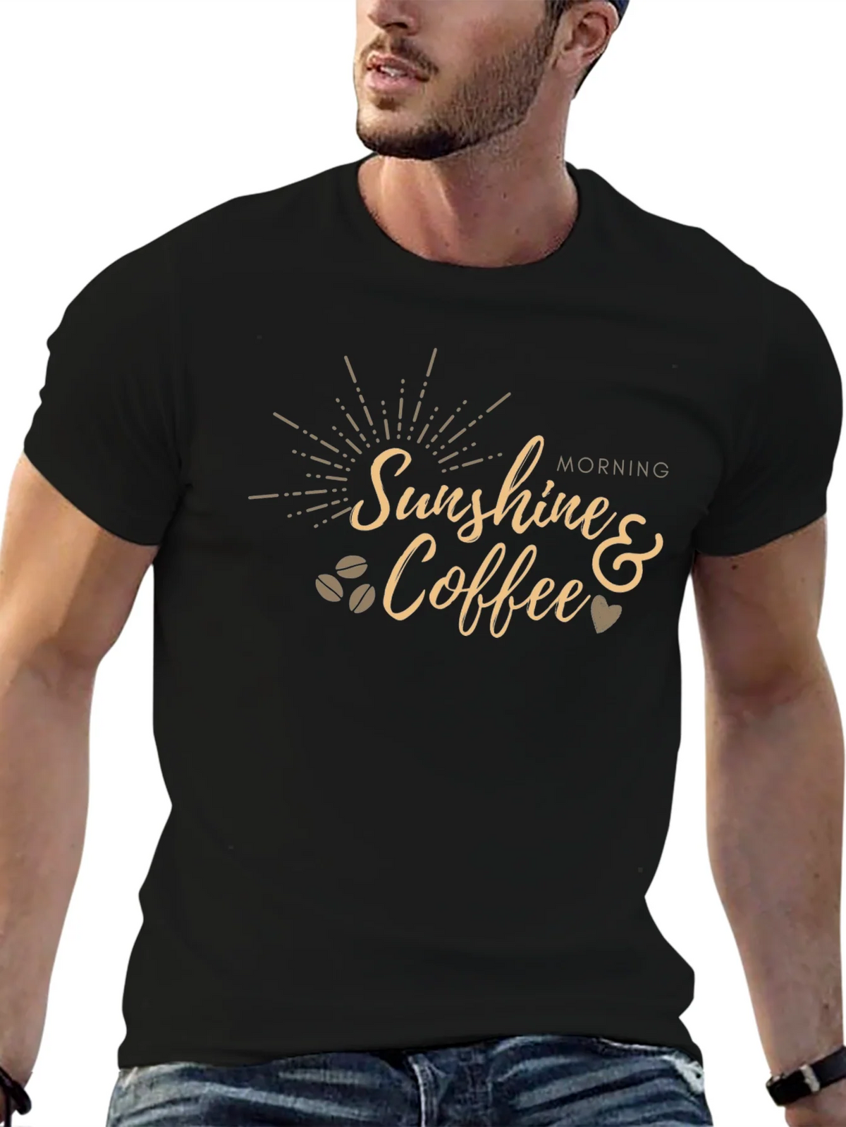 Sunshine & Coffee Graphic Tee - Black product image 6
