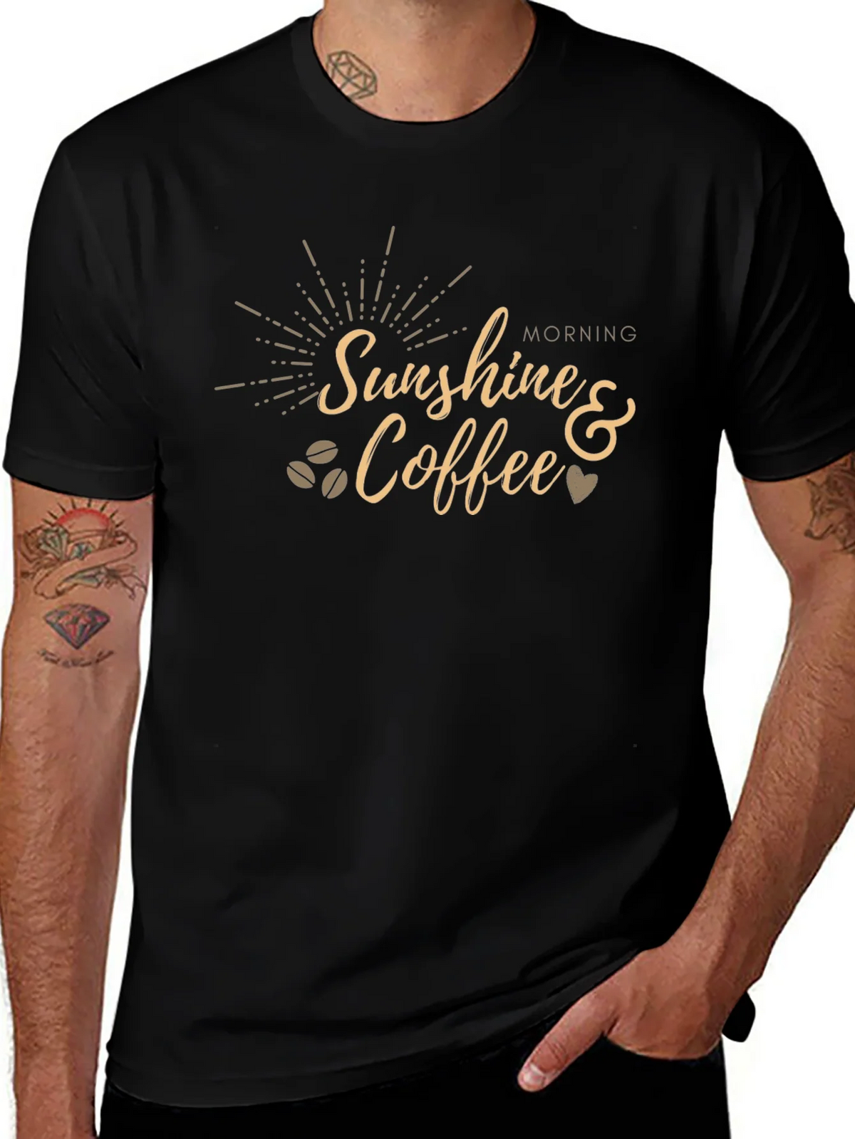 Sunshine & Coffee Graphic Tee - Black product image 1