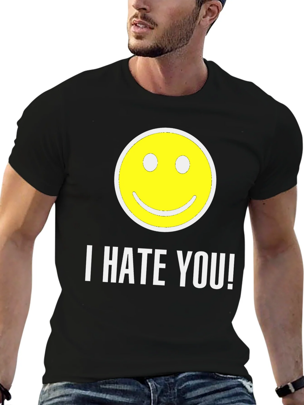 I HATE YOU! Smiley Face Graphic T-Shirt product image 6