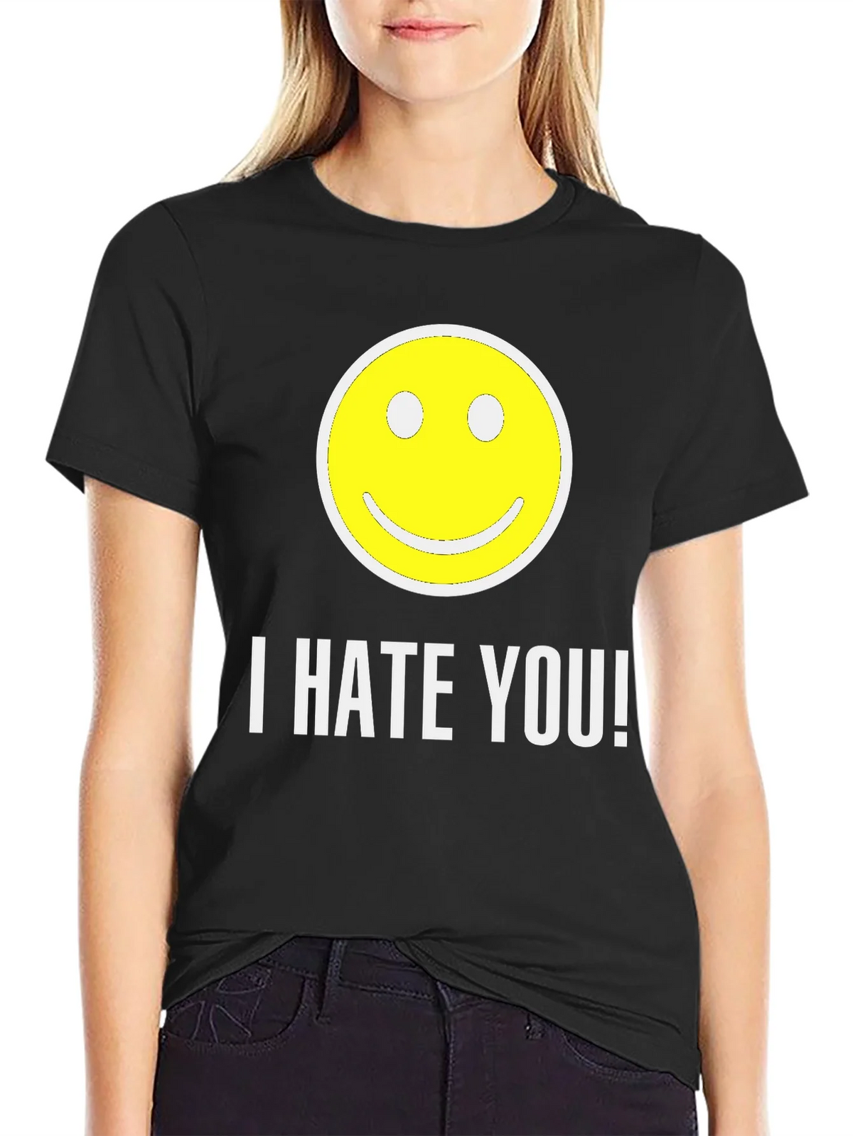 I HATE YOU! Smiley Face Graphic T-Shirt product image 2