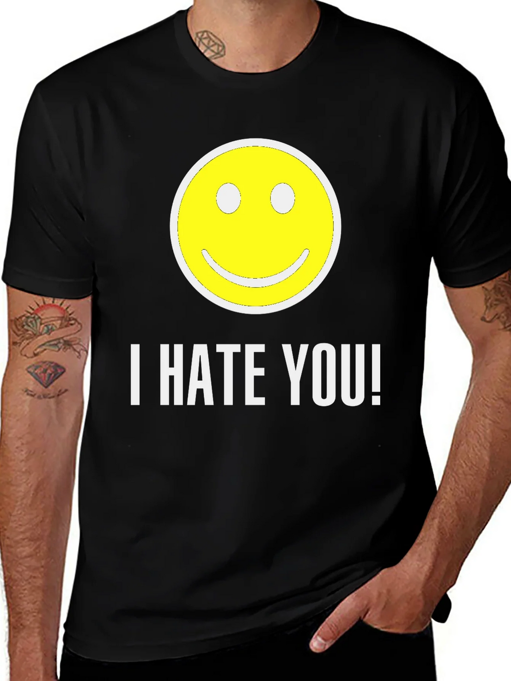 I HATE YOU! Smiley Face Graphic T-Shirt product image 1