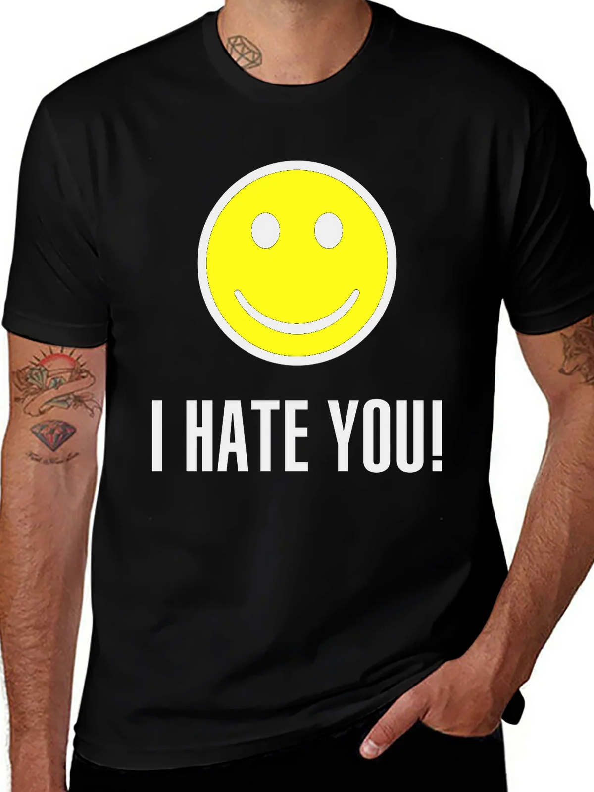 I HATE YOU! Smiley Face Graphic T-Shirt product image 1