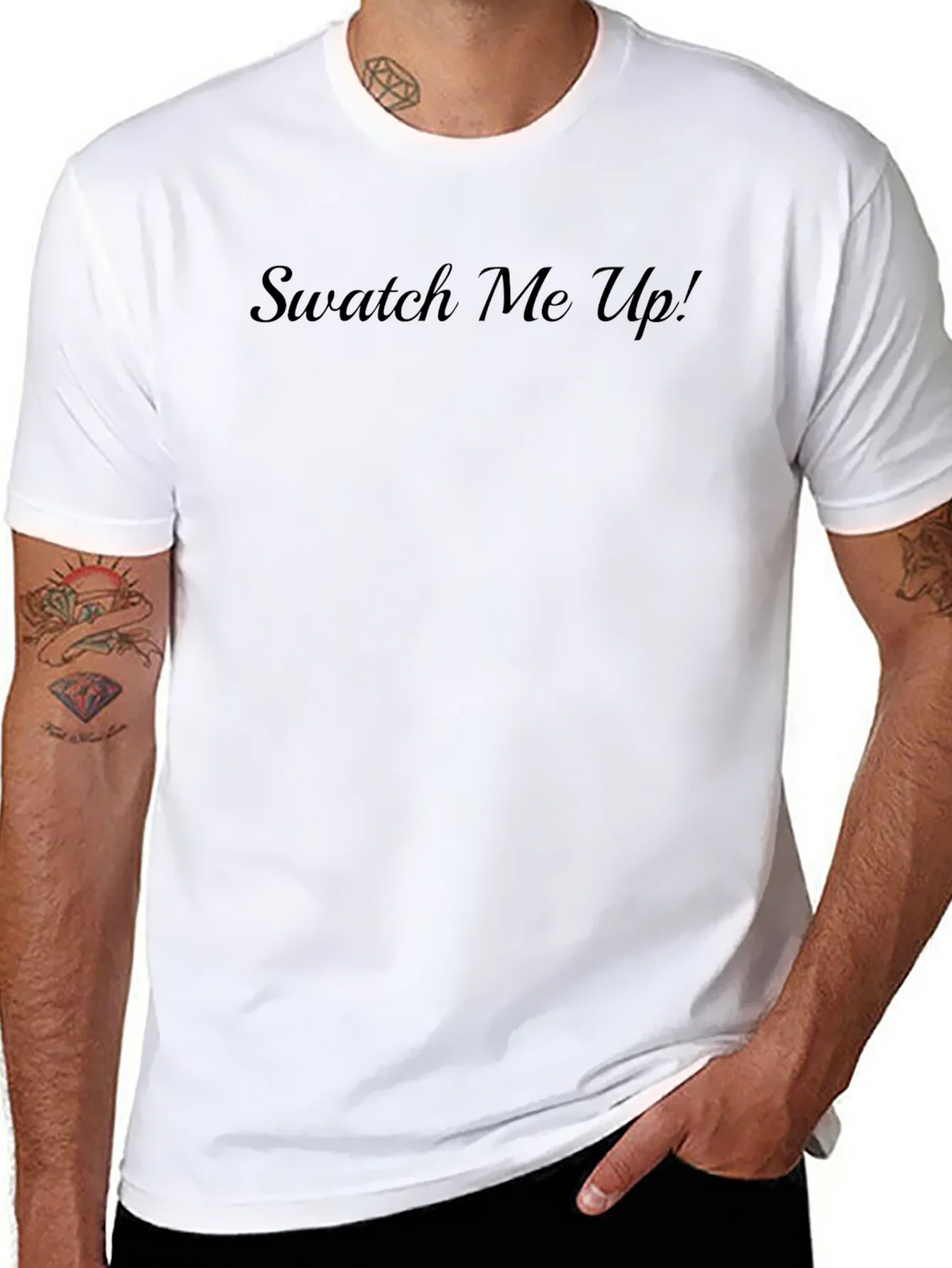 Swatch Me Up! Black Casual Crew Neck T-Shirt product image 7