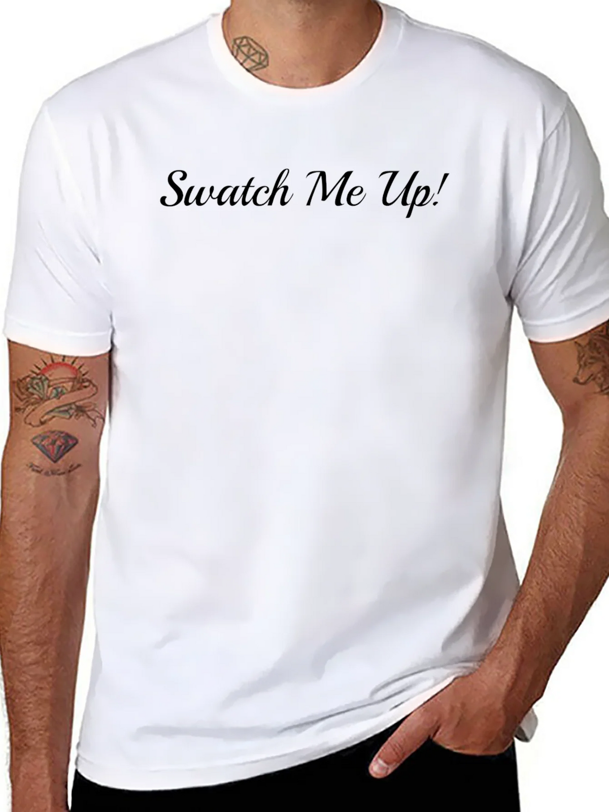 Swatch Me Up! Black Casual Crew Neck T-Shirt product image 7
