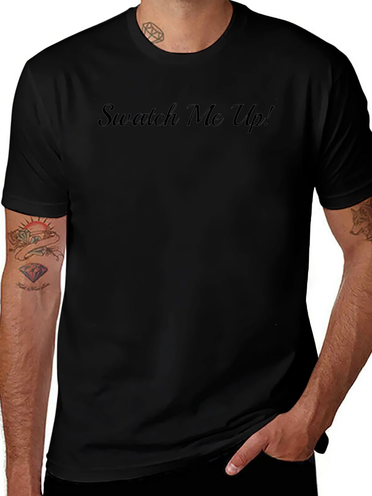 Swatch Me Up! Black Casual Crew Neck T-Shirt product image 1