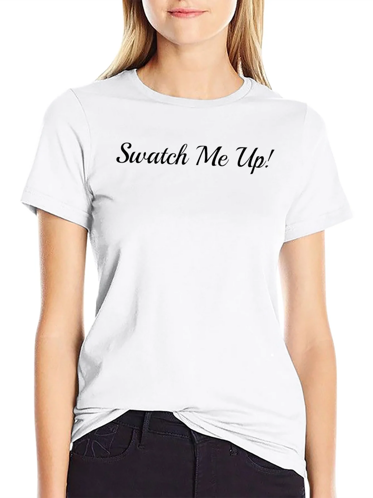 Swatch Me Up! Black Casual Crew Neck T-Shirt product image 8