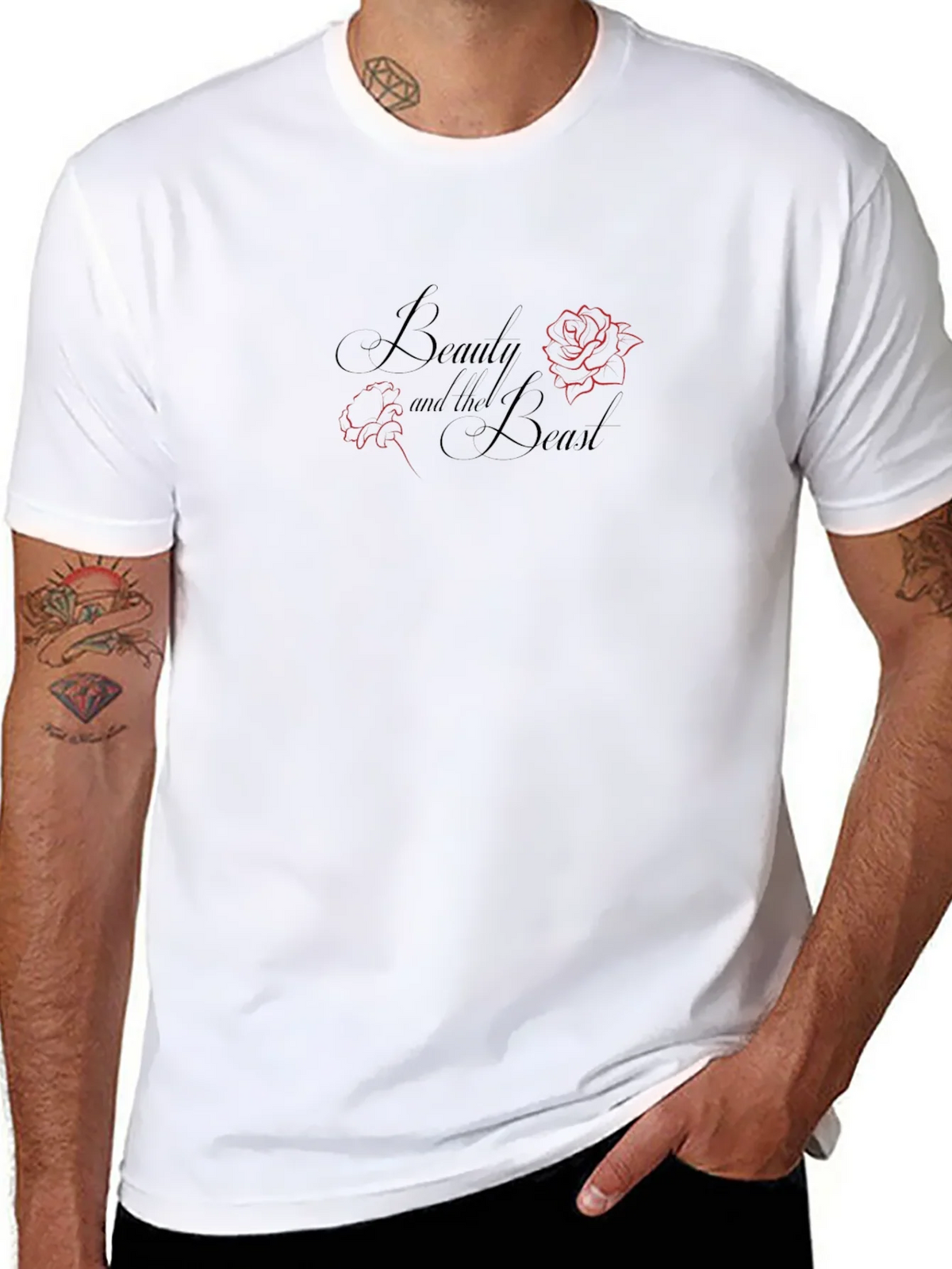 Beauty and the Beast Graphic T-Shirt - Black product image 7
