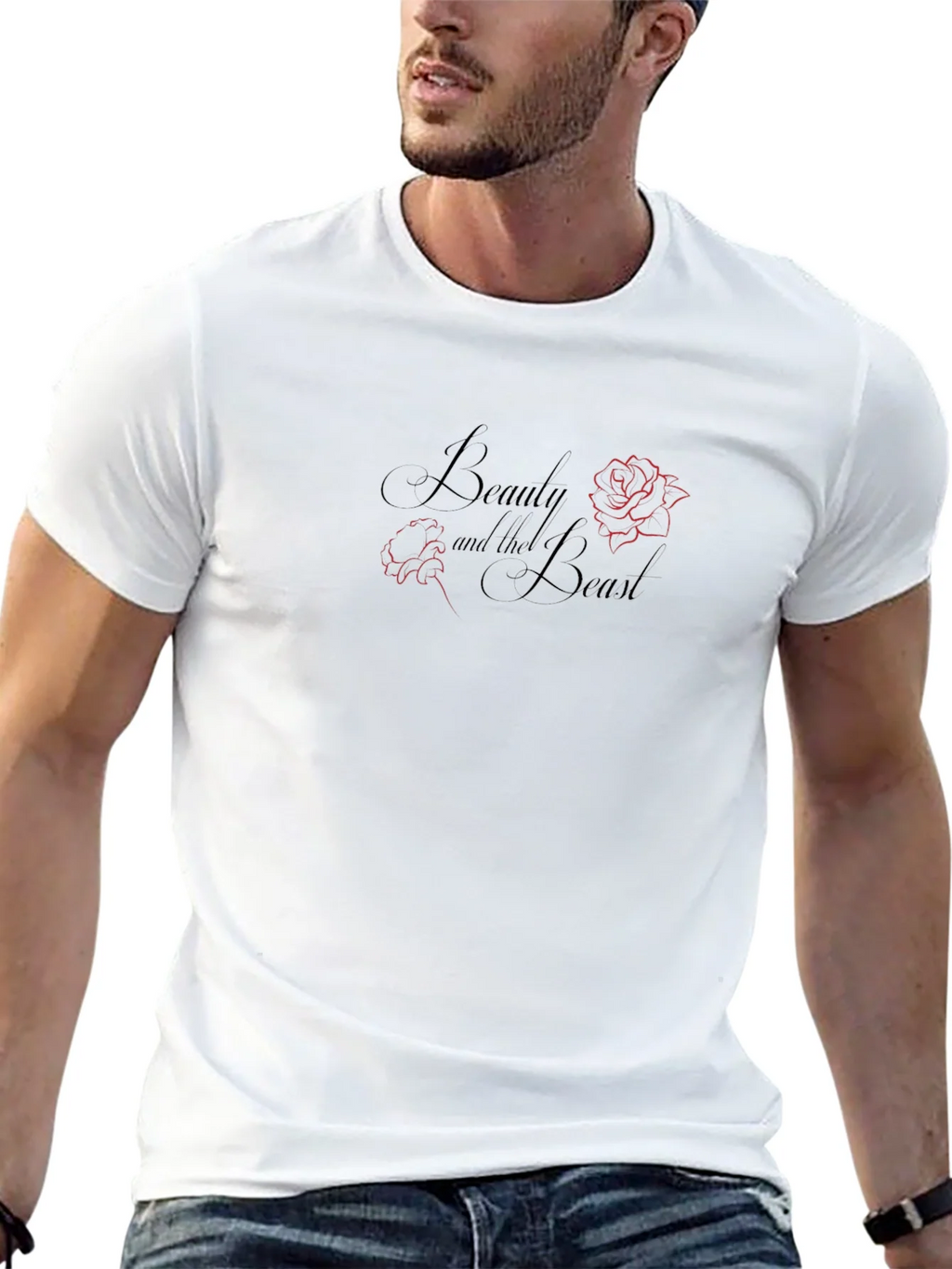 Beauty and the Beast Graphic T-Shirt - Black product image 11