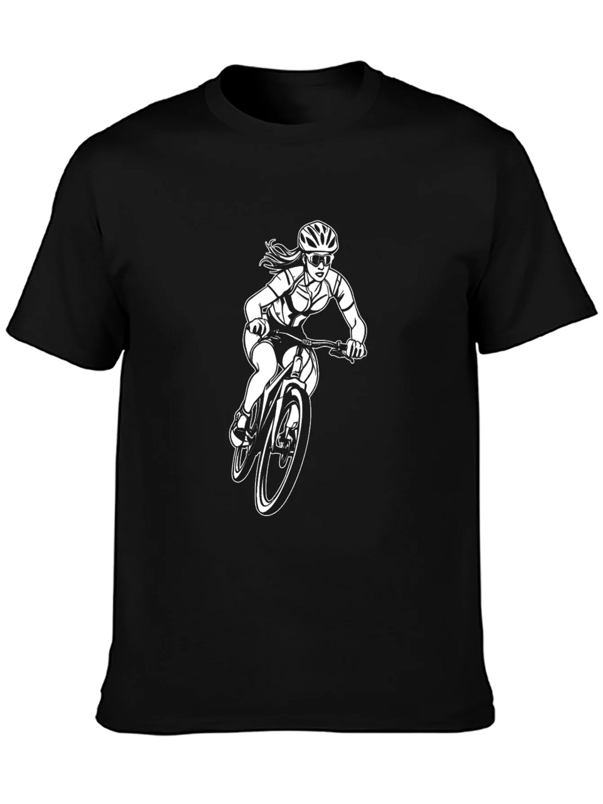 Womens Mountain Bike T-Shirt - Black Cotton Tee product image 2