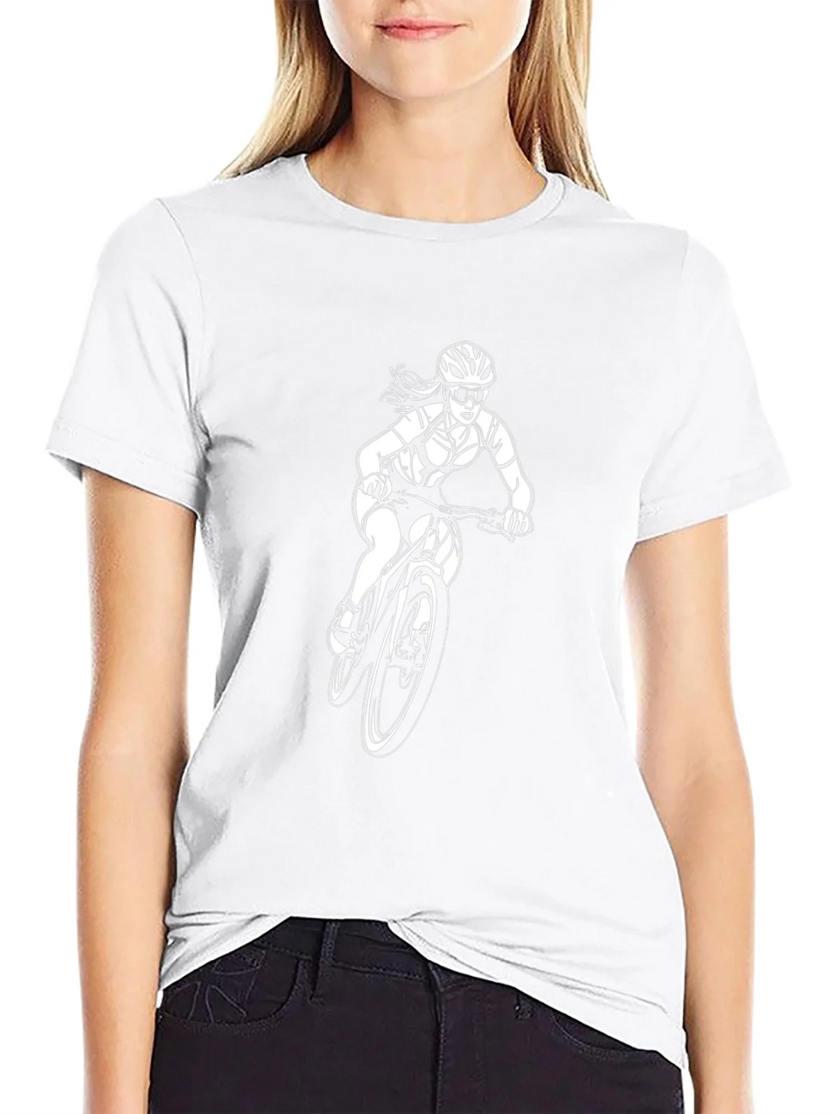 Womens Mountain Bike T-Shirt - Black Cotton Tee product image 6