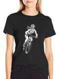Womens Mountain Bike T-Shirt - Black Cotton Tee product image 1