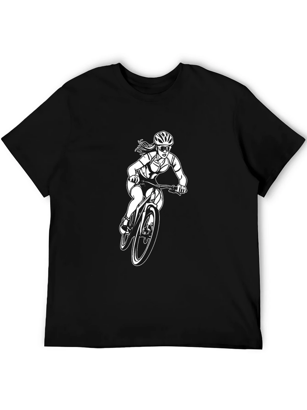 Womens Mountain Bike T-Shirt - Black Cotton Tee product image 4