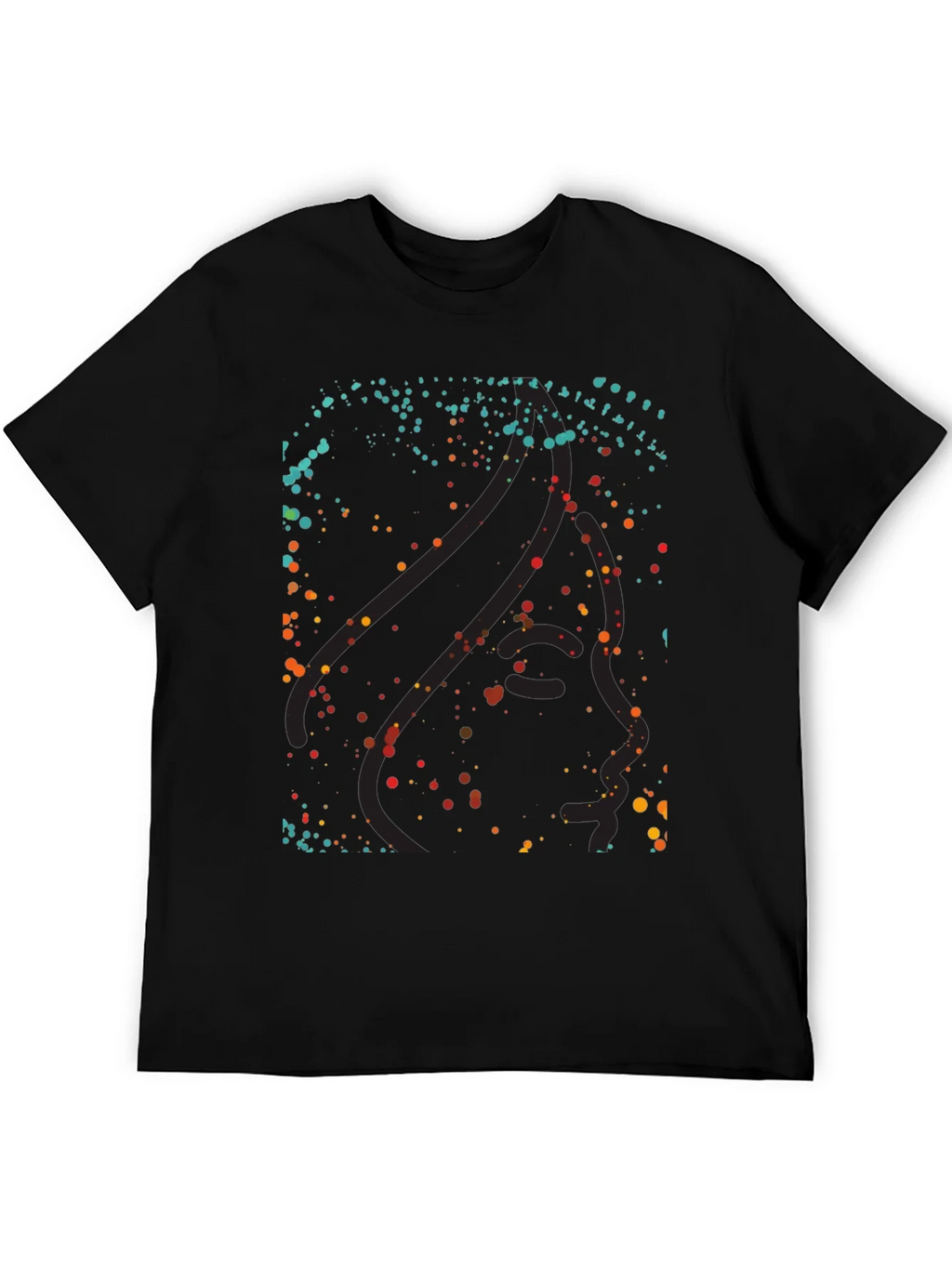 Abstract Dotted Graphic Black T-Shirt product image 5