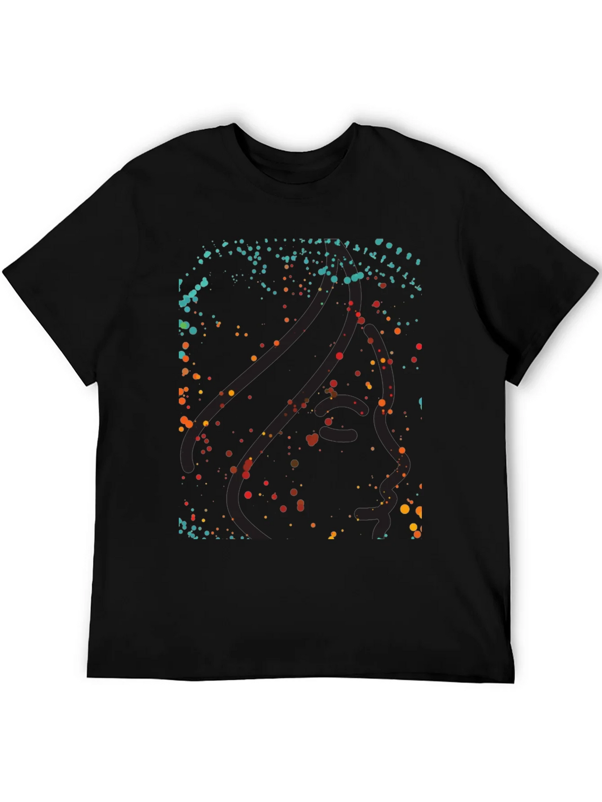 Abstract Dotted Graphic Black T-Shirt product image 5