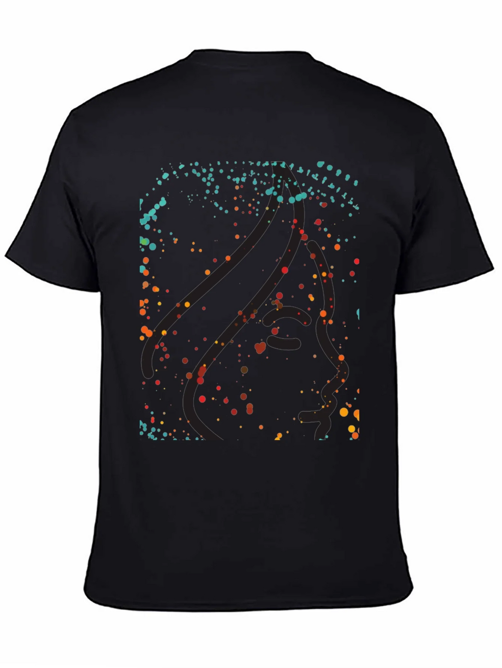 Abstract Dotted Graphic Black T-Shirt product image 4