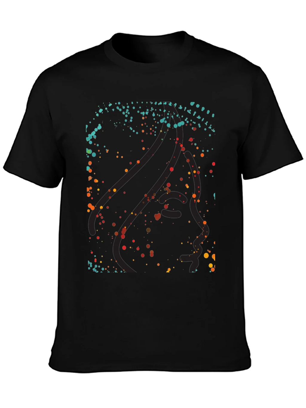 Abstract Dotted Graphic Black T-Shirt product image 3