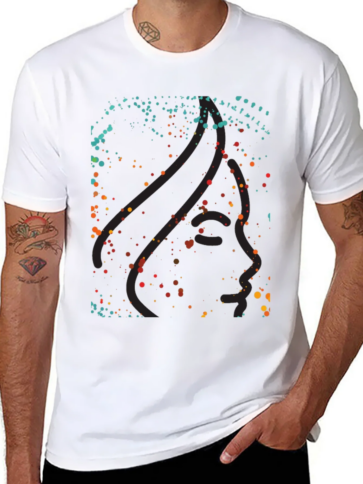 Abstract Dotted Graphic Black T-Shirt product image 7