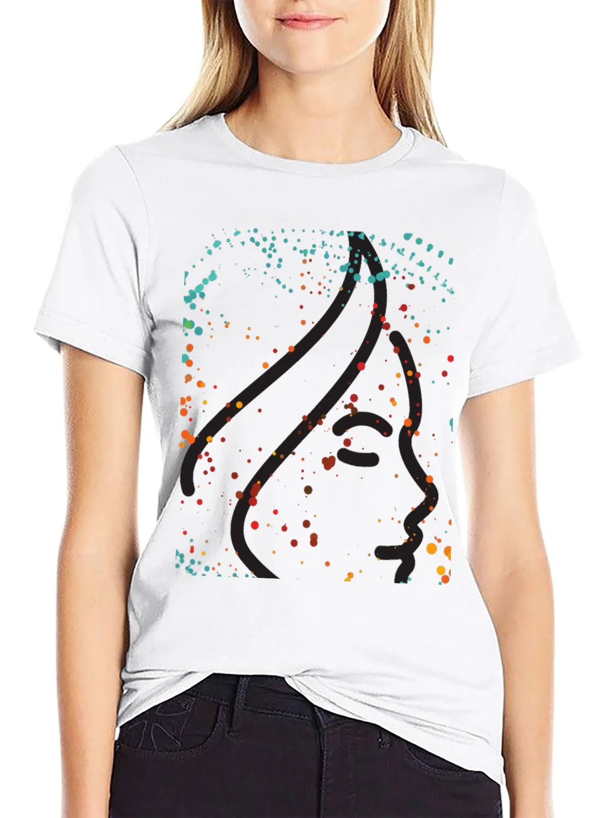 Abstract Dotted Graphic Black T-Shirt product image 8