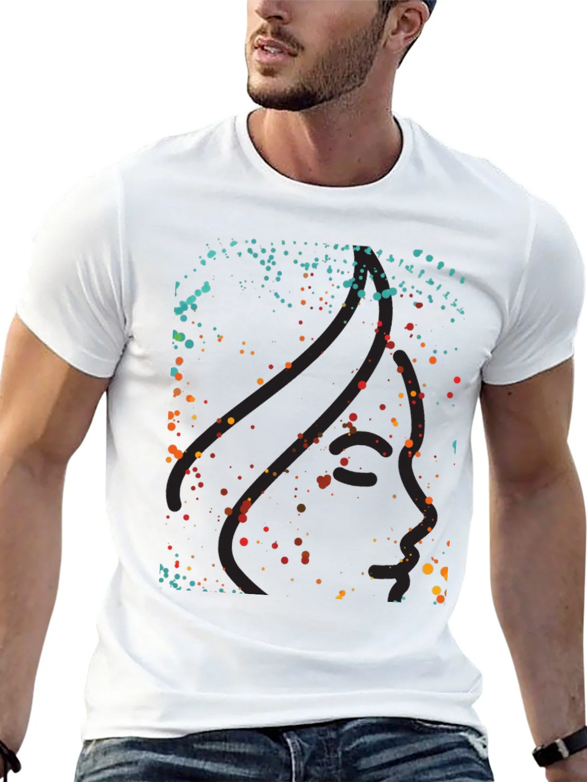 Abstract Dotted Graphic Black T-Shirt product image 12