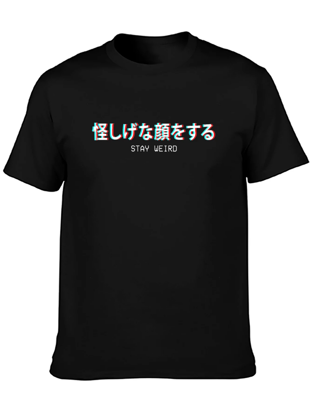 Stay Weird Graphic Tee - Black Crew Neck product image 3