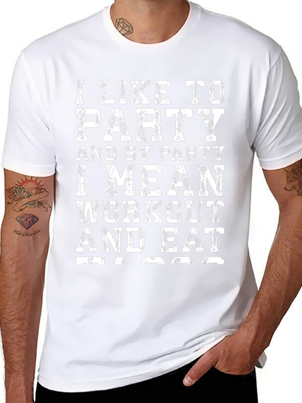 Workout & Eat T-Shirt | Party Fitness Tee product image 7