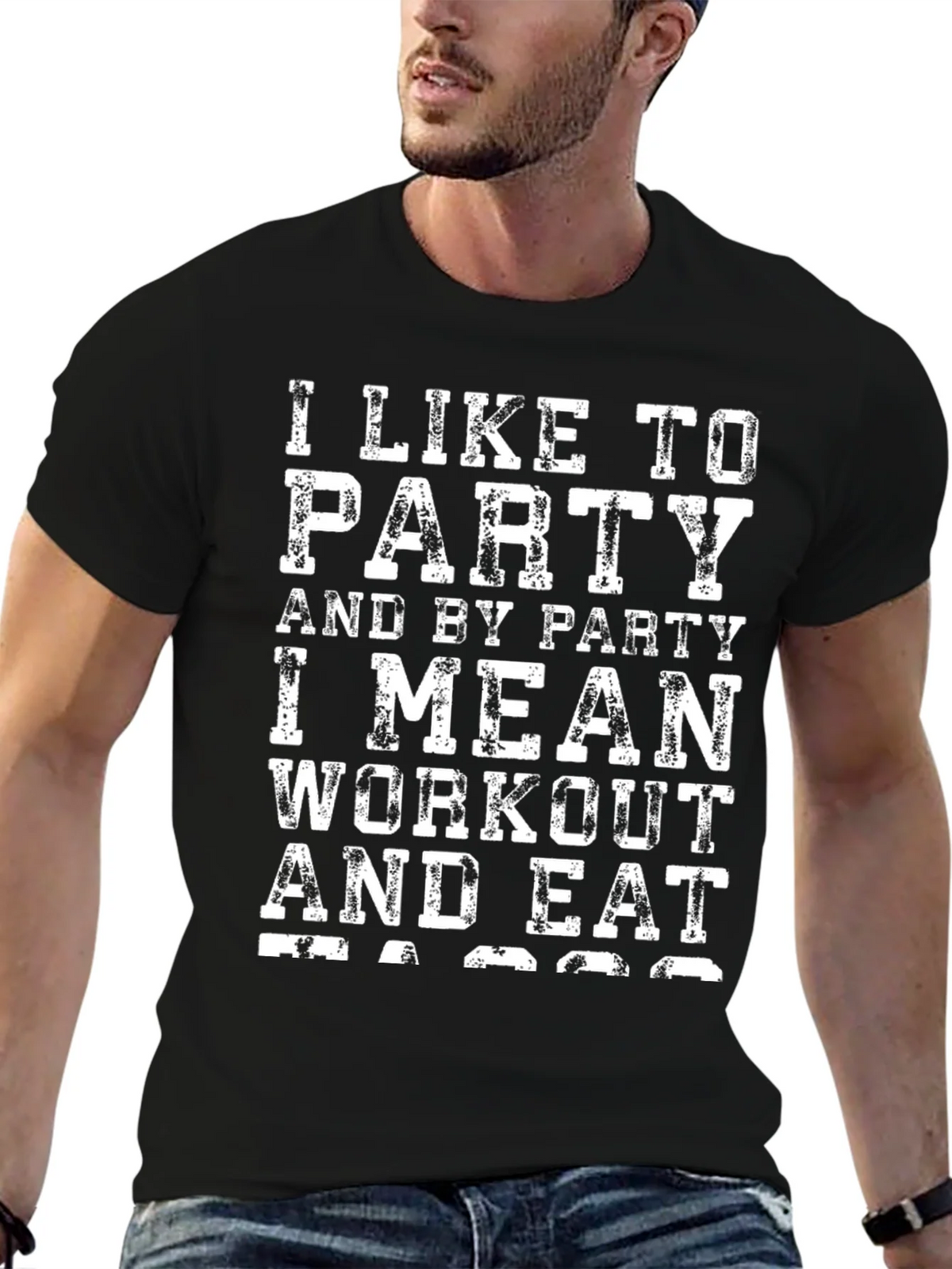 Workout & Eat T-Shirt | Party Fitness Tee product image 6