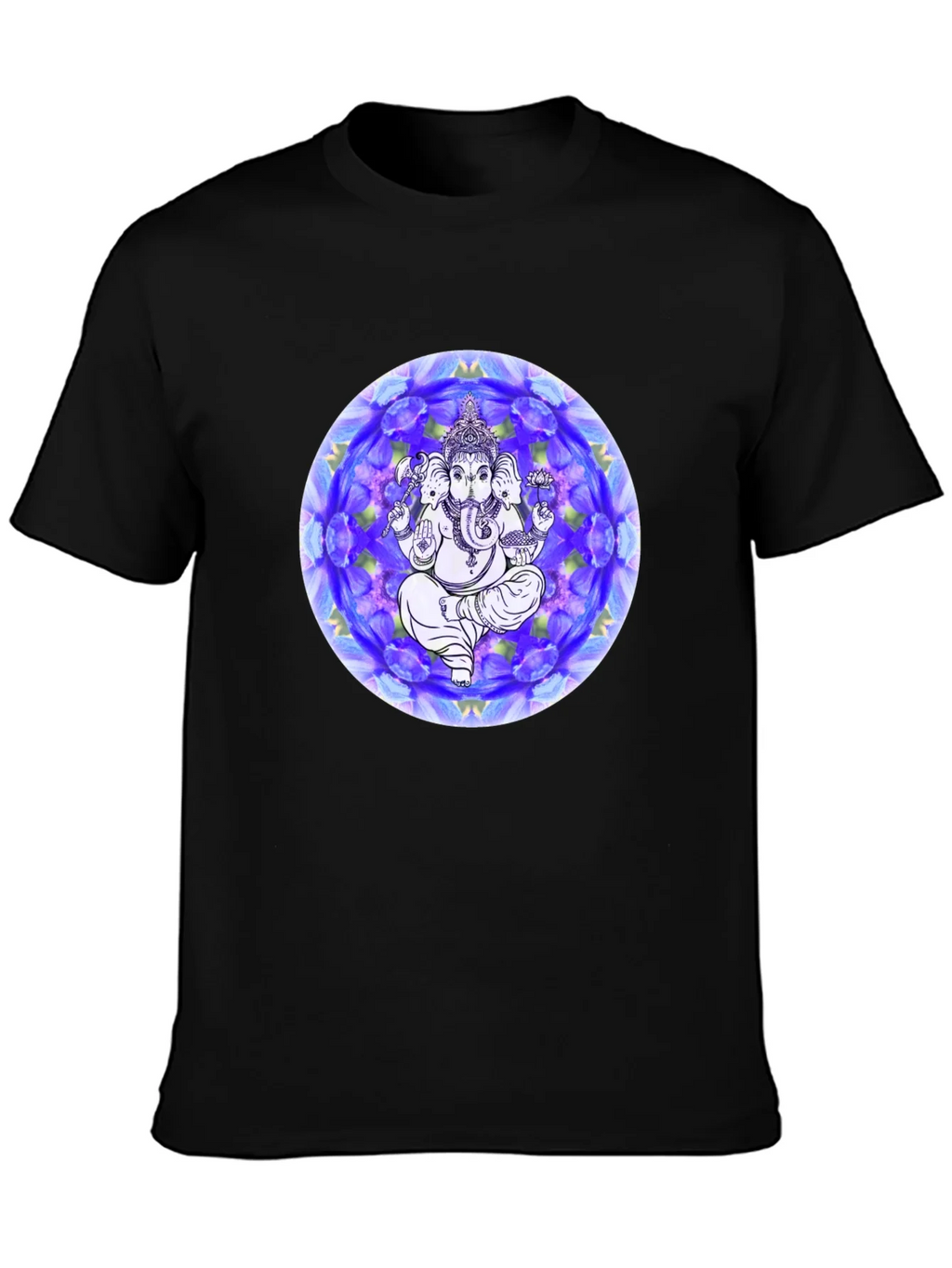 Ganesh Mandala Graphic Tee - Black Cotton T-Shirt product image 3