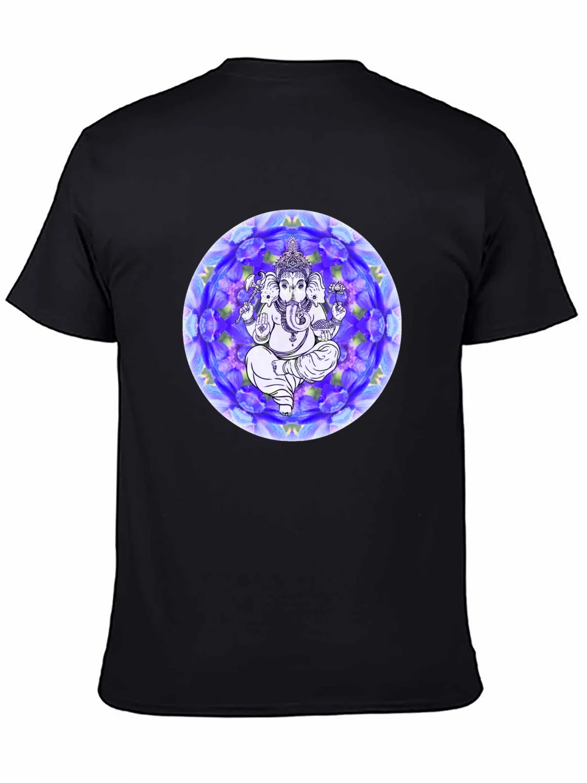 Ganesh Mandala Graphic Tee - Black Cotton T-Shirt product image 4
