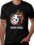 Heavy Metal Cat Tee - Fiery 3-Eyed Devil Kitty Shirt product image 1