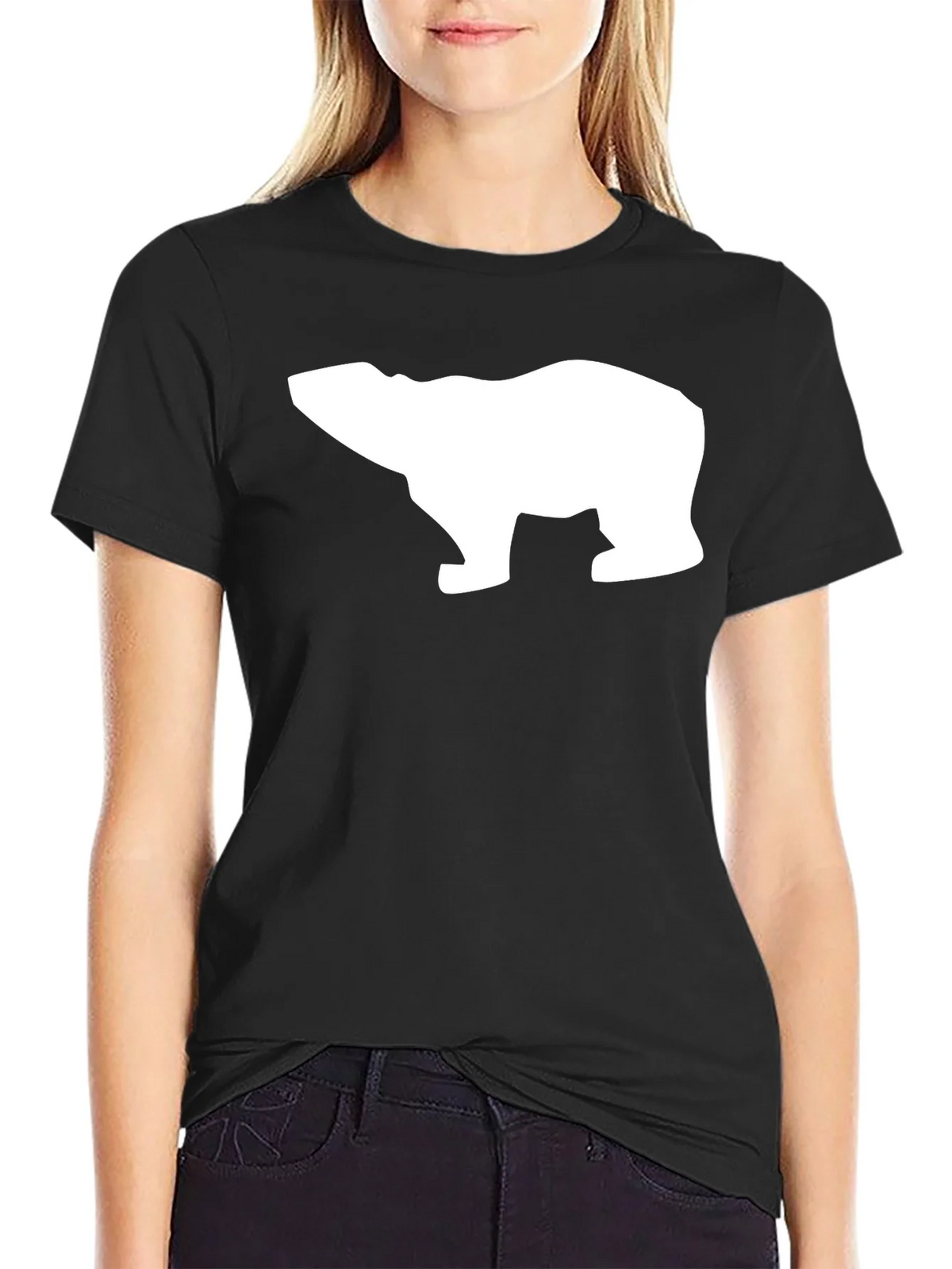 Cool Polar Bear Graphic Tee - Black Cotton T-Shirt product image 2