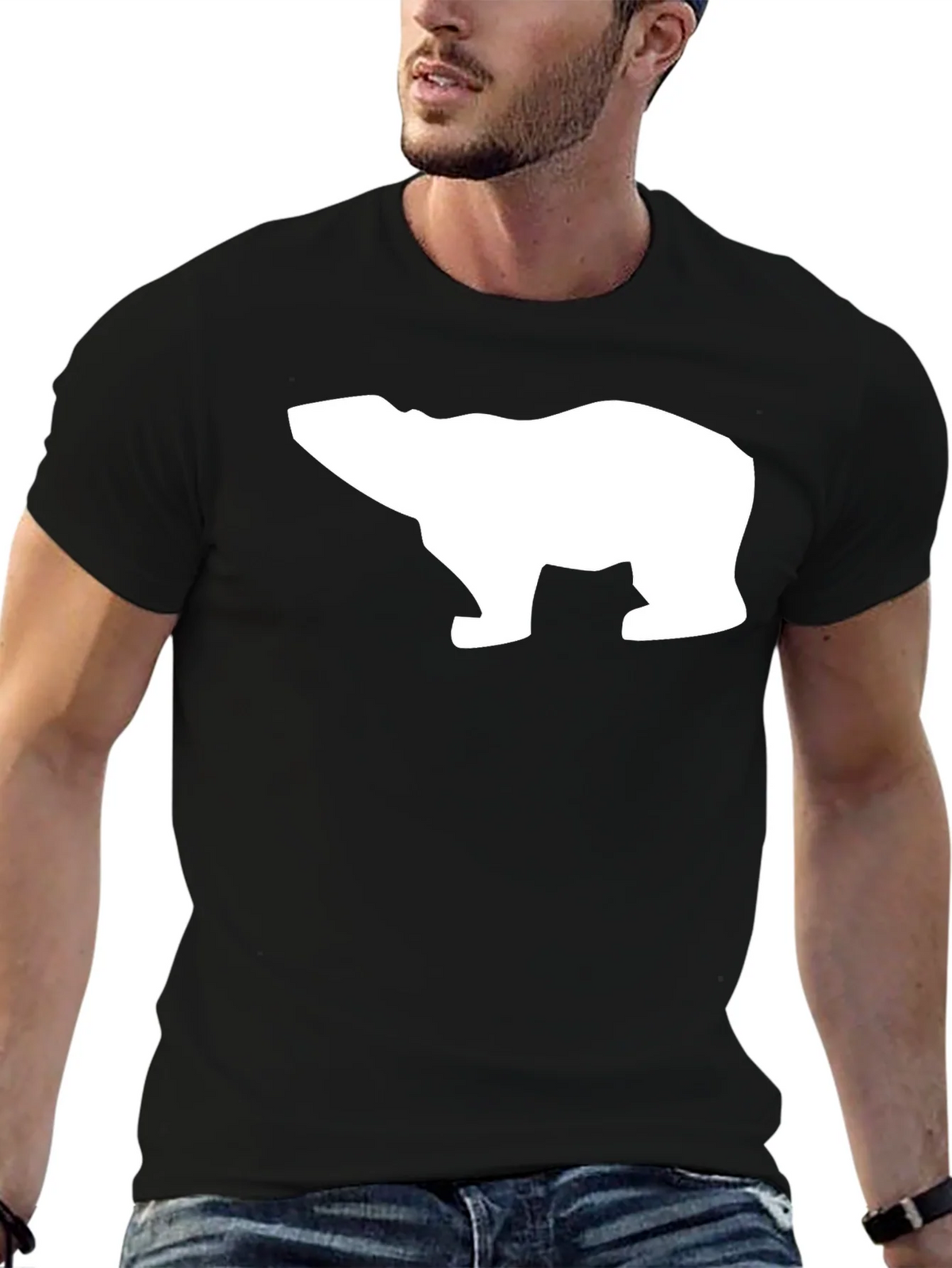 Cool Polar Bear Graphic Tee - Black Cotton T-Shirt product image 6