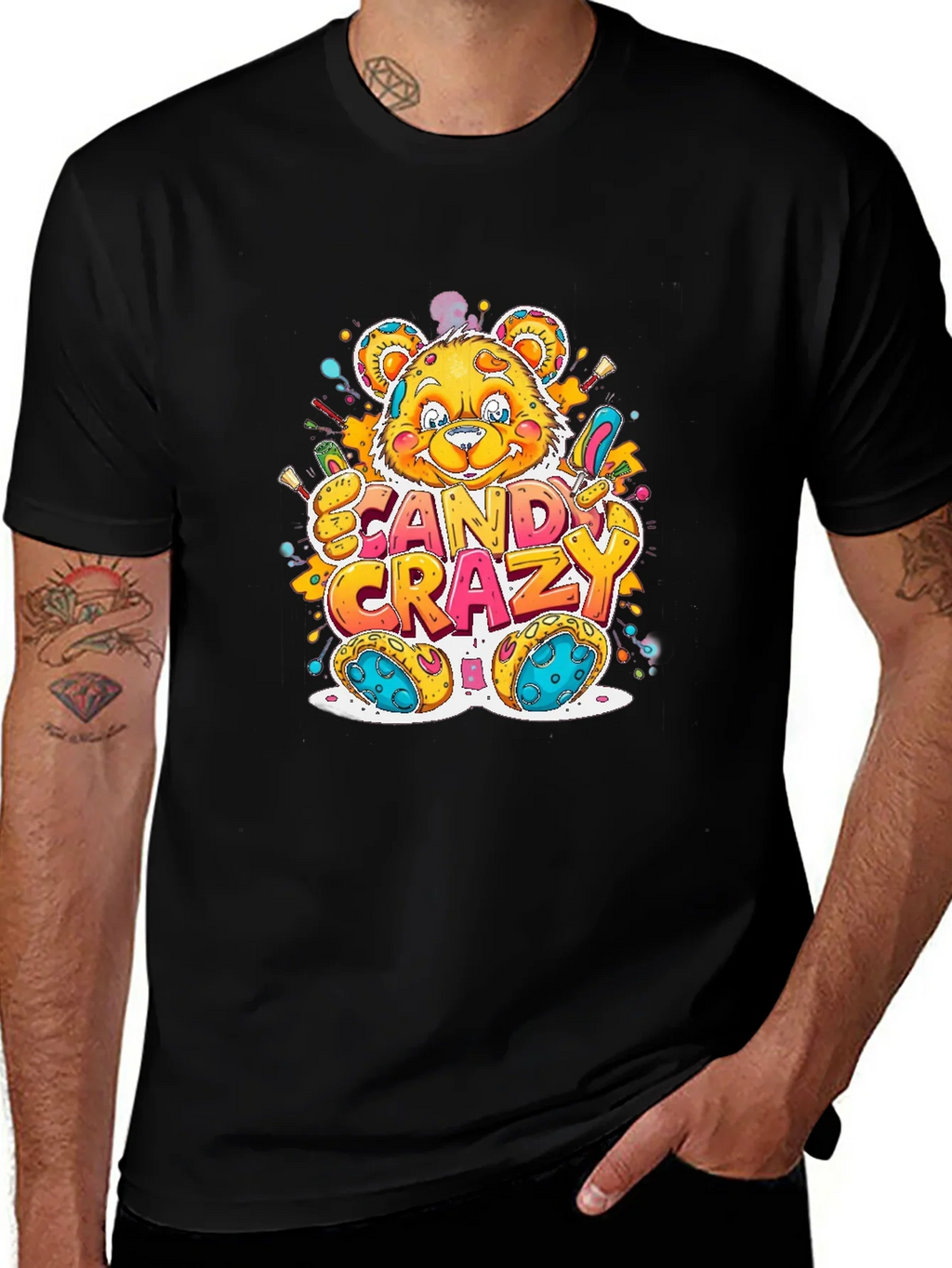 Candy Crazy Bear Graphic T-Shirt product image 1