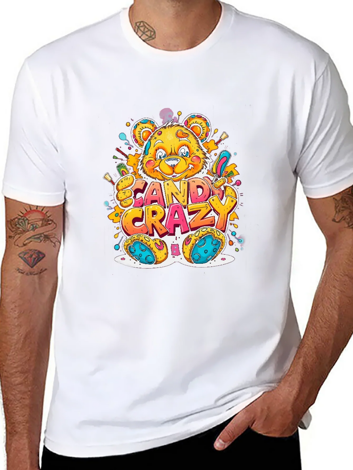 Candy Crazy Bear Graphic T-Shirt product image 7