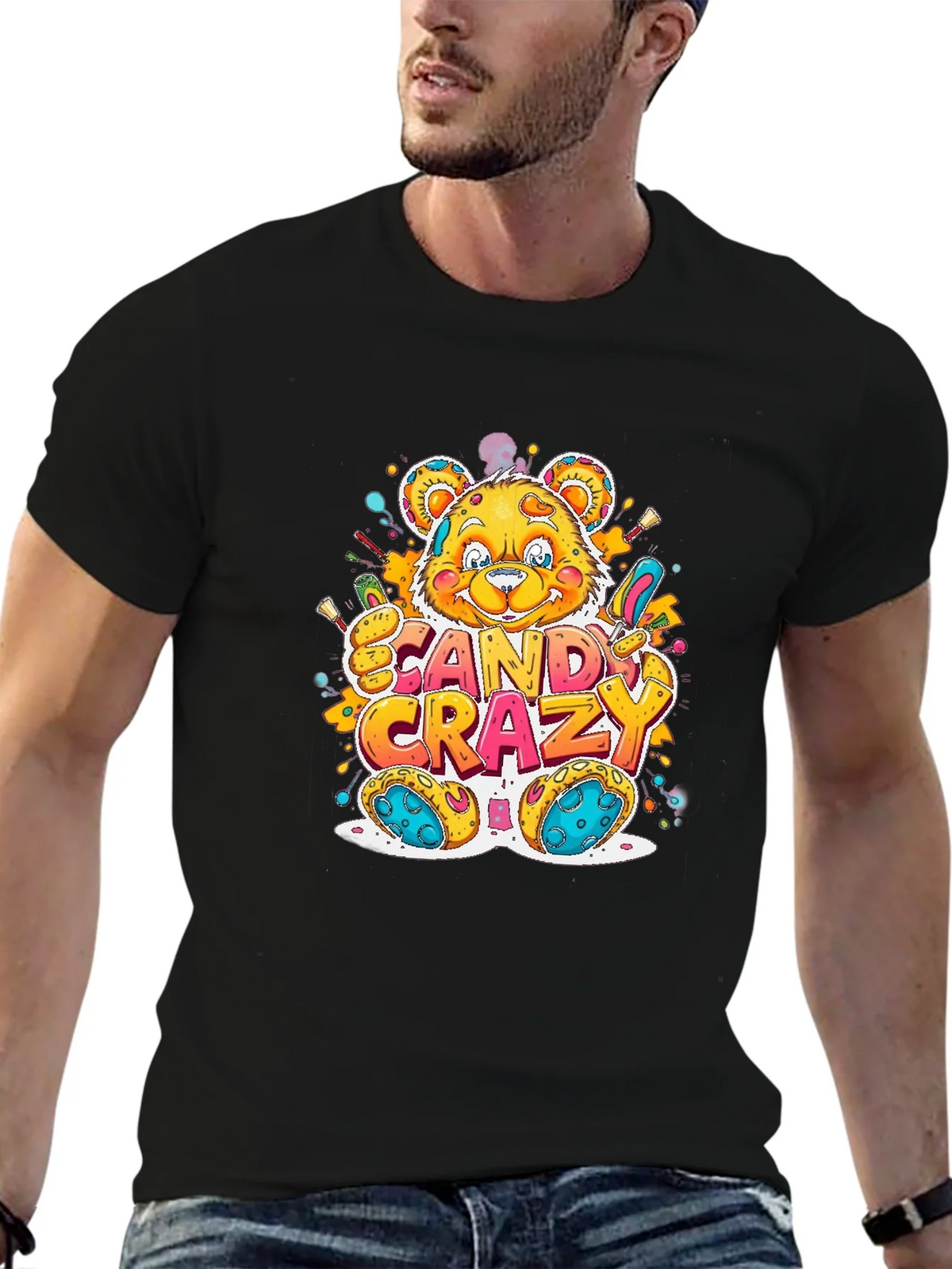 Candy Crazy Bear Graphic T-Shirt product image 6