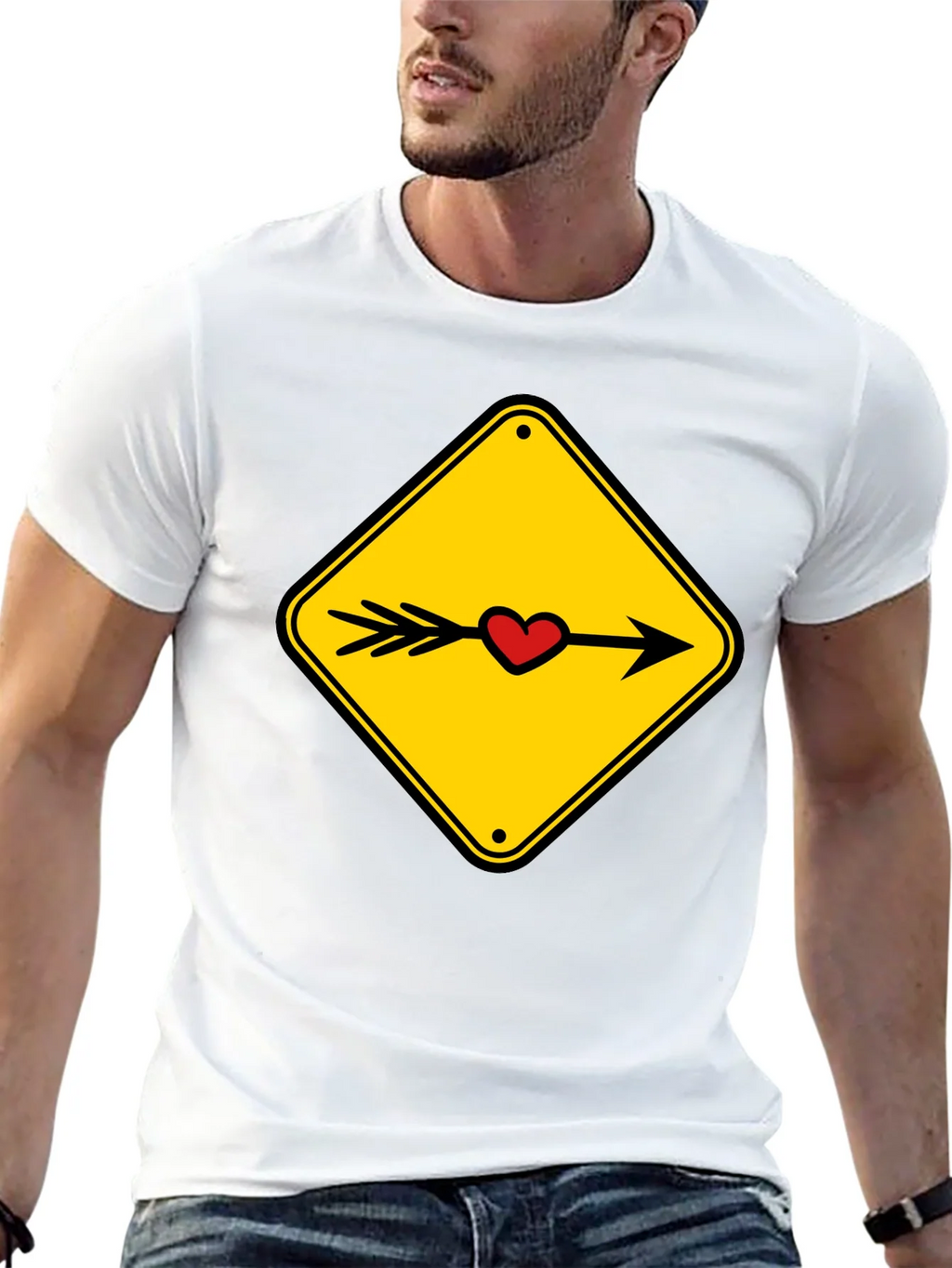 Heart Arrow Sign Black T-Shirt product image 9