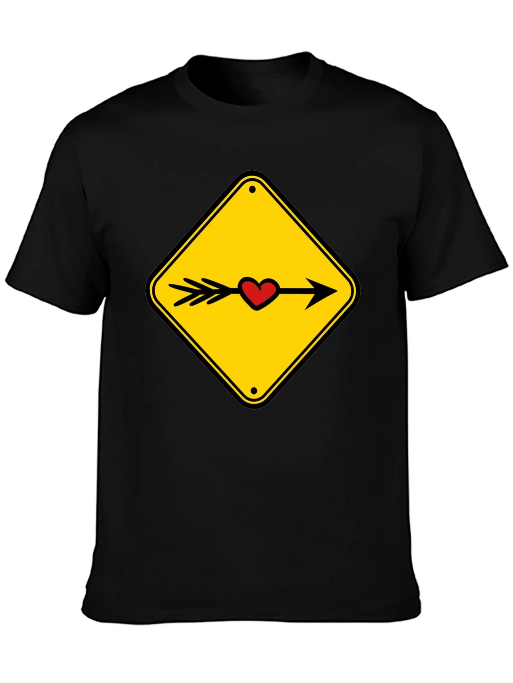 Heart Arrow Sign Black T-Shirt product image 1