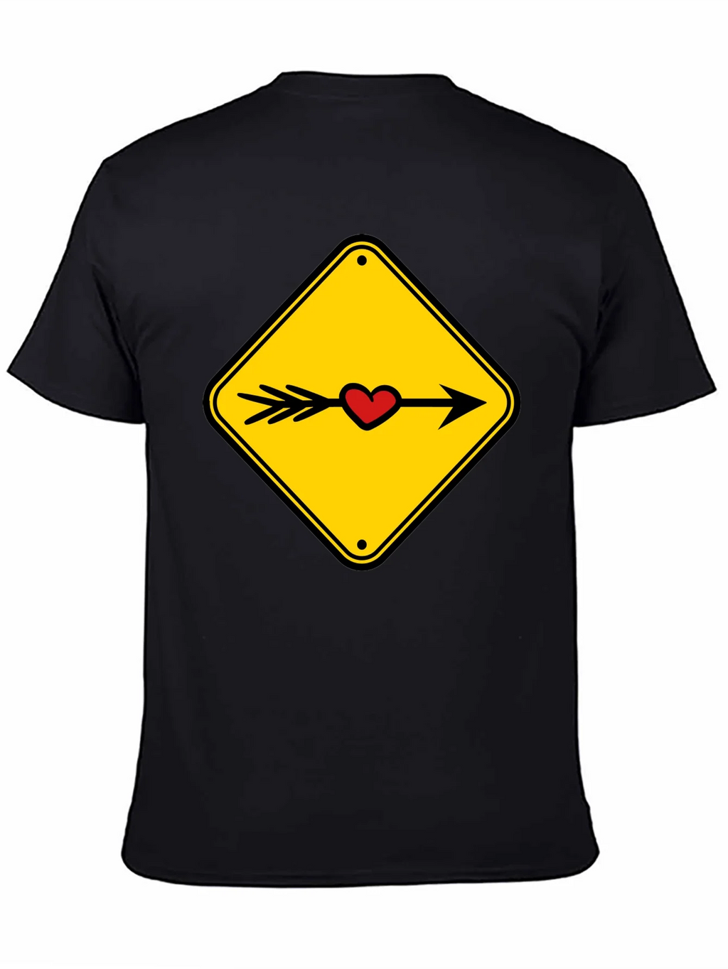 Heart Arrow Sign Black T-Shirt product image 2