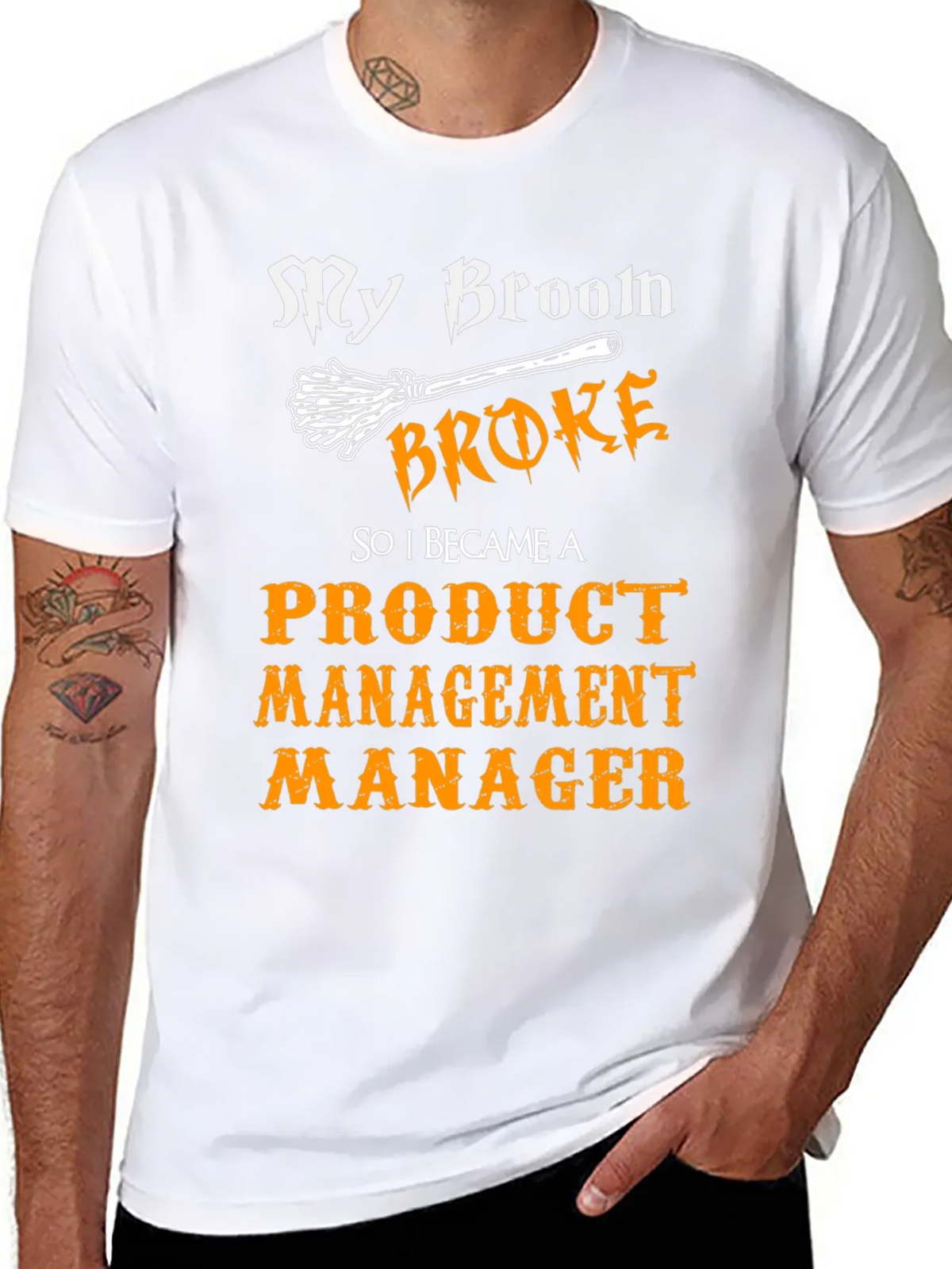 Broom Broke Product Management Manager Funny T-Shirt product image 7