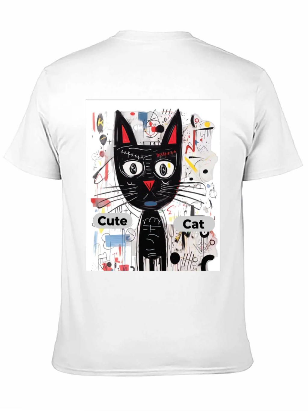 Cool Cat Graphic Tee - Artistic Black Shirt product image 10