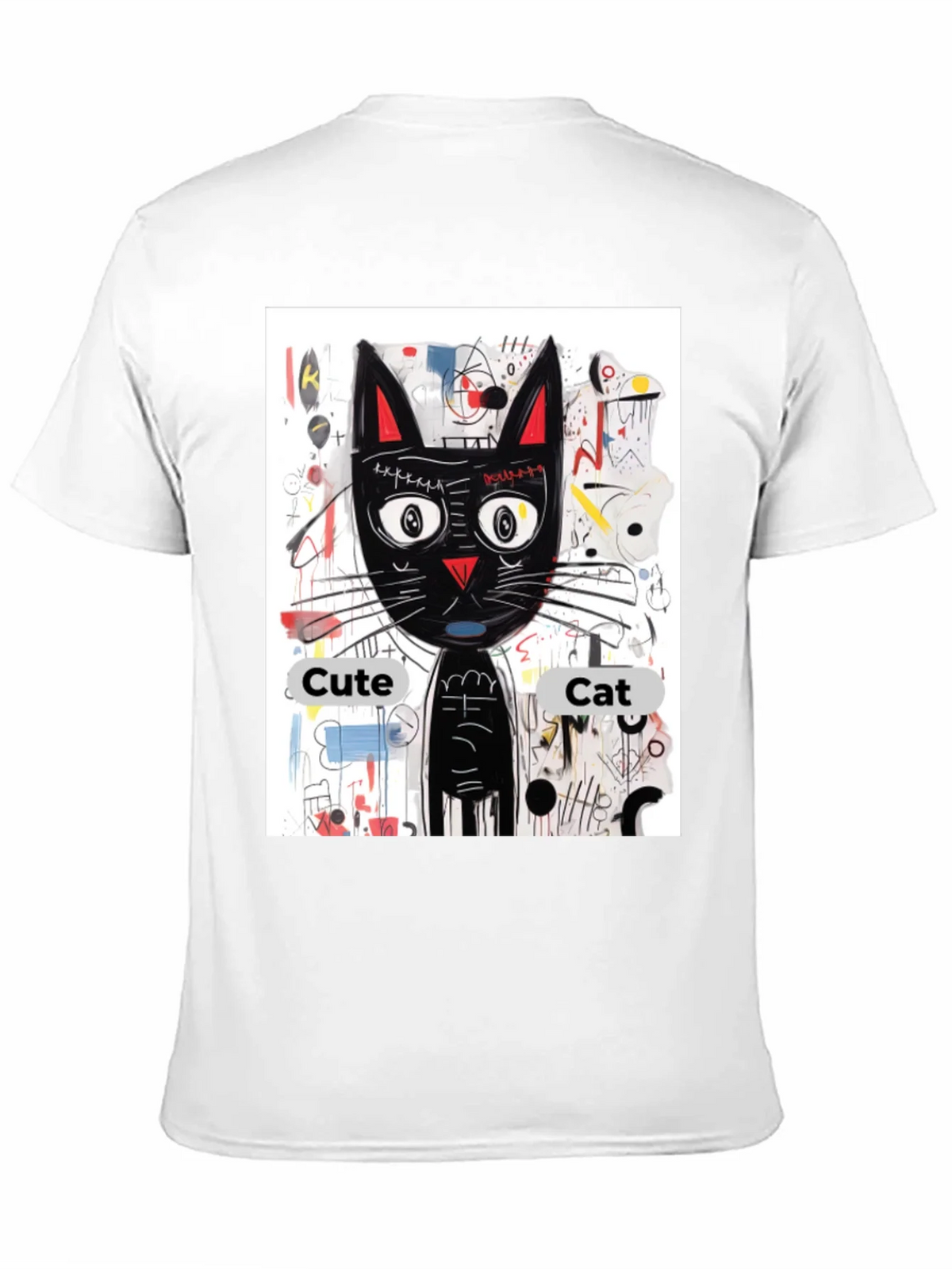 Cool Cat Graphic Tee - Artistic Black Shirt product image 10