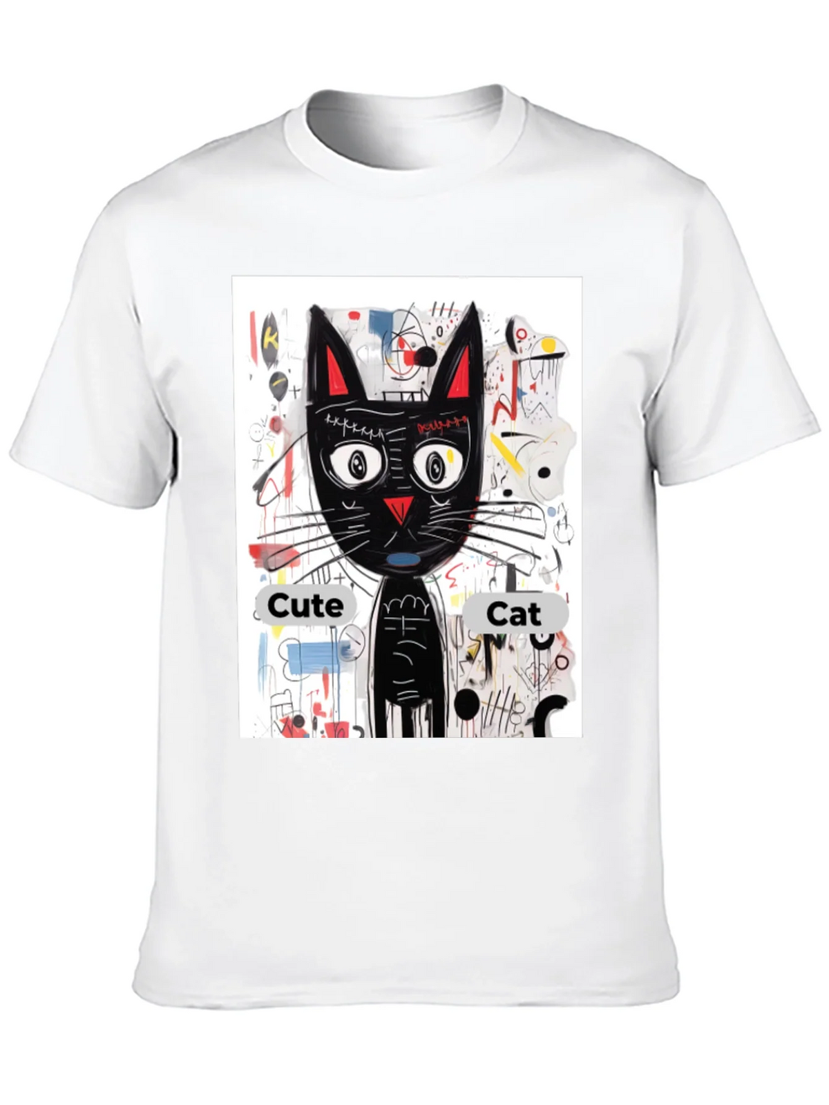 Cool Cat Graphic Tee - Artistic Black Shirt product image 9