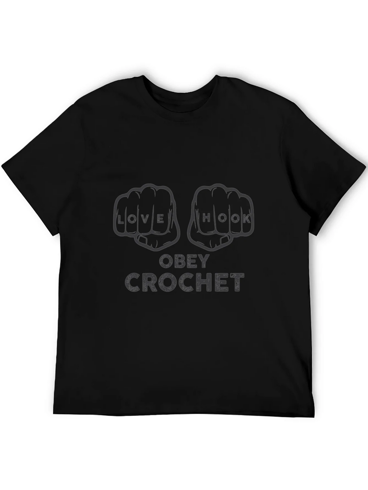 Obey Crochet Graphic T-Shirt - Knitters Gift product image 5