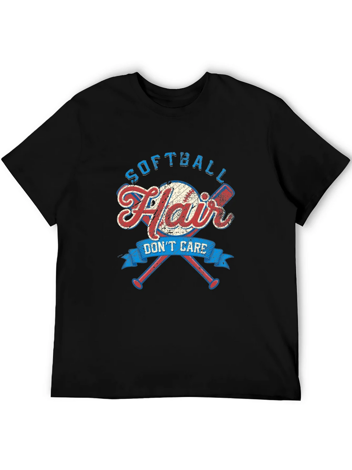 Softball Hair Dont Care Graphic Tee product image 5