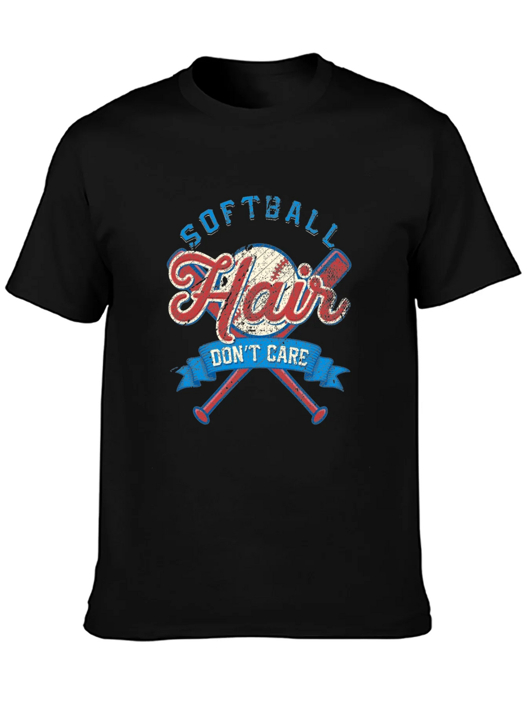 Softball Hair Dont Care Graphic Tee product image 3