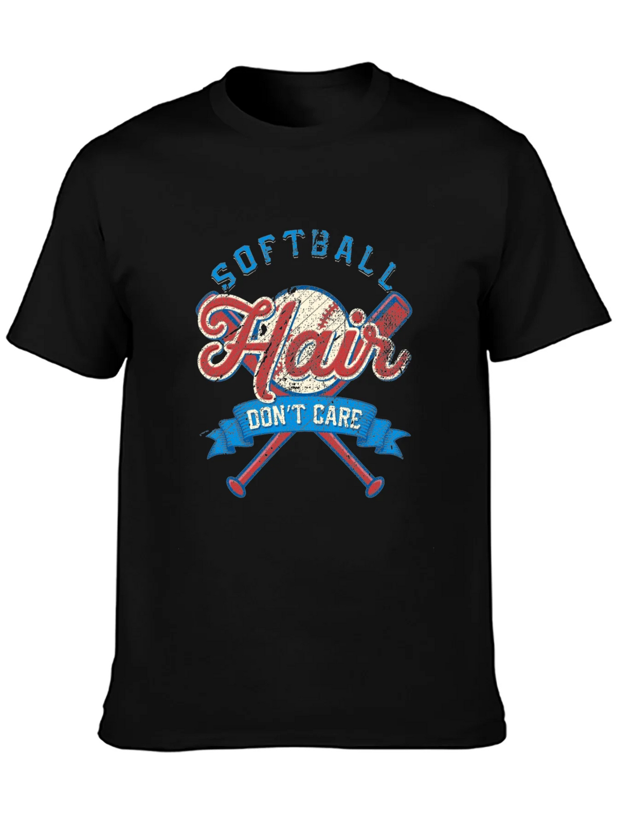 Softball Hair Dont Care Graphic Tee product image 3