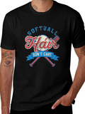 Softball Hair Dont Care Graphic Tee product image 1